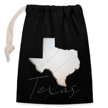 Vrai volley-ball au Texas State Carte TX - Sac cadeau en coton avec cordon (14 x 20 cm) - noir - Devant