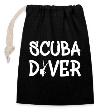 Tauchen Taucher Scuba Diver - Verschließbarer Geschenkbeutel aus Baumwolle (14x20cm) - Schwarz - Vorne