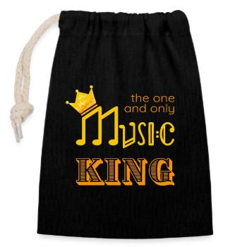 "Music King" Musiker Musik Musikinstrument - Verschließbarer Geschenkbeutel aus Baumwolle (14x20cm) - Schwarz - Vorne