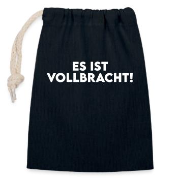 Es ist vollbracht! Jesus Christus, Neuer Bund - Verschließbarer Geschenkbeutel aus Baumwolle (14x20cm) - Navy - Vorne