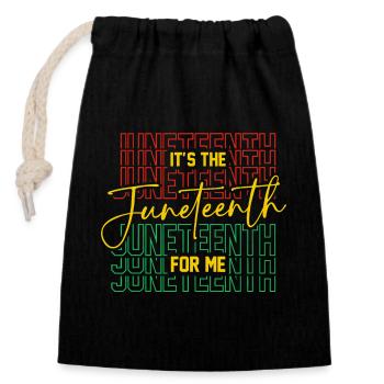 Juneteenth Für mich Frei seit der Unabhängigkeit von 1865 - Verschließbarer Geschenkbeutel aus Baumwolle (14x20cm) - Schwarz - Vorne