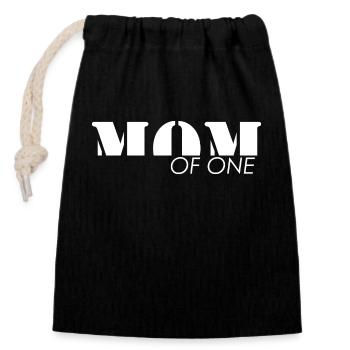MOM of one child - MAMAN - Sac cadeau en coton avec cordon (14 x 20 cm) - noir - Devant