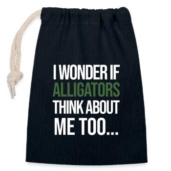 I Wonder If Alligators Think About Me Too... - Verschließbarer Geschenkbeutel aus Baumwolle (14x20cm) - Navy - Vorne
