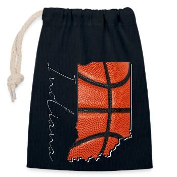 Echter Basketball in Indiana State Landkarte IN - Verschließbarer Geschenkbeutel aus Baumwolle (14x20cm) - Navy - Vorne