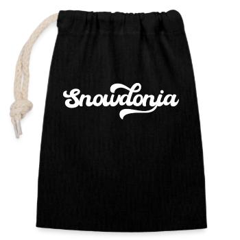 Snowdonia, National Parks - Closable cotton gift bag (14x20cm) - black - Front