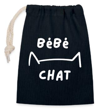 Baby cat - Closable cotton gift bag (14x20cm) - navy - Front