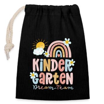 Kindergarten Team - Closable cotton gift bag (14x20cm) - black - Front
