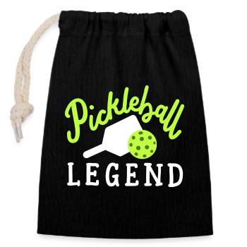 Pickleball-Spieler - Verschließbarer Geschenkbeutel aus Baumwolle (14x20cm) - Schwarz - Vorne