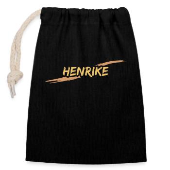 Henrike - Verschließbarer Geschenkbeutel aus Baumwolle (14x20cm) - Schwarz - Vorne
