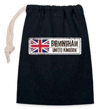 Birmingham United Kingdom Flag - Closable cotton gift bag (14x20cm) - navy - Front