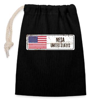Mesa United States Flag - Closable cotton gift bag (14x20cm) - black - Front