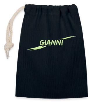Gianni als Gianni - Verschließbarer Geschenkbeutel aus Baumwolle (14x20cm) - Navy - Vorne