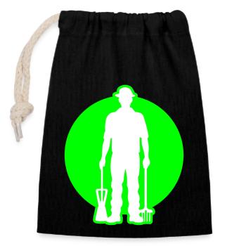 Landwirt Farmer Bauer - Sac cadeau en coton avec cordon (14 x 20 cm) - noir - Devant