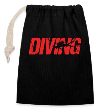 Dive - Diving Diver Gift - Closable cotton gift bag (14x20cm) - black - Front