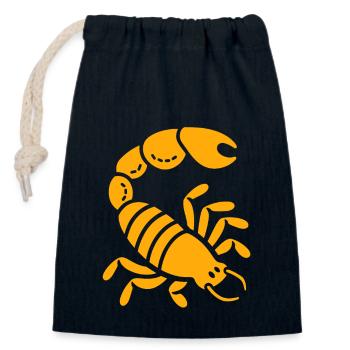 scorpion - Closable cotton gift bag (14x20cm) - navy - Front