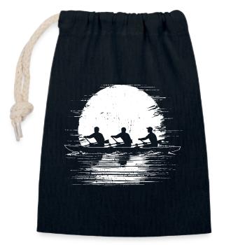 Rowing Team Sketch - Closable cotton gift bag (14x20cm) - navy - Front