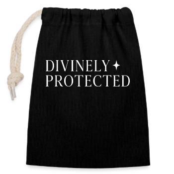 Divinely Protected - Verschließbarer Geschenkbeutel aus Baumwolle (14x20cm) - Schwarz - Vorne