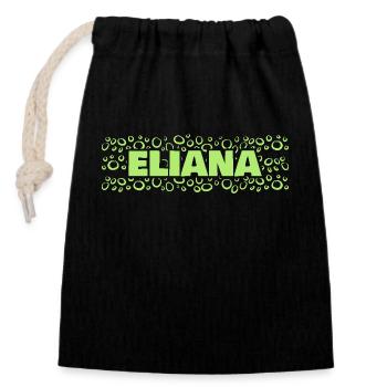 First name Eliana - Closable cotton gift bag (14x20cm) - black - Front