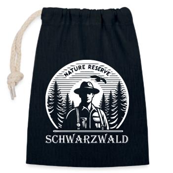 Black Forest Nature Reserve, Magic of the Fir Forests - Closable cotton gift bag (14x20cm) - navy - Front