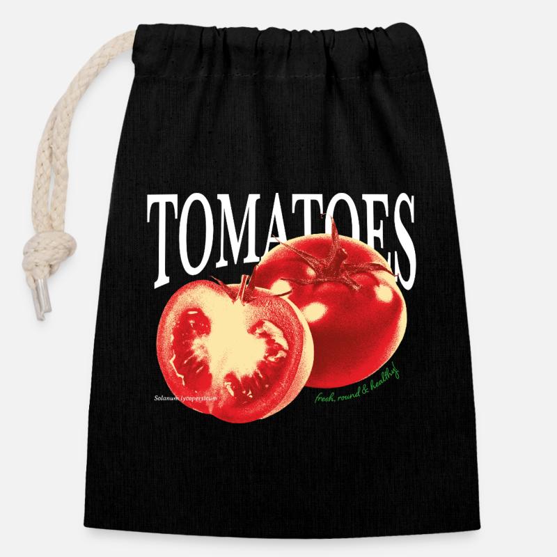 Tomatoes – Fresh Foodie Statement - Closable cotton gift bag (14x20cm) - black
