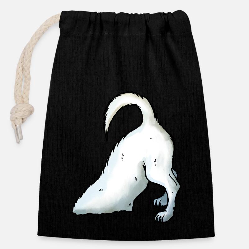 Jack Russell digs - Closable cotton gift bag (14x20cm) - black
