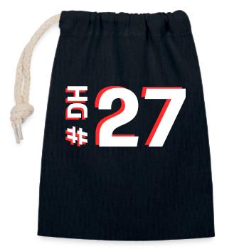 DH27 - Closable cotton gift bag (14x20cm) - navy - Front
