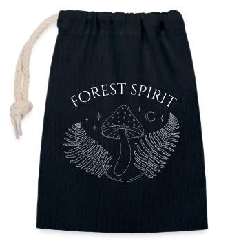 Waldgeist-Pilz-Kunst - Verschließbarer Geschenkbeutel aus Baumwolle (14x20cm) - Navy - Vorne