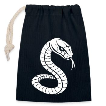 cobra - Sac cadeau en coton avec cordon (14 x 20 cm) - bleu marine - Devant