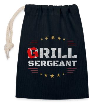 Grill Sergeant – classic BBQ Shirt - Closable cotton gift bag (14x20cm) - navy - Front