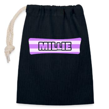Wedding Millie - Closable cotton gift bag (14x20cm) - navy - Front