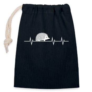 Heartbeat of a Hedgehog - Verschließbarer Geschenkbeutel aus Baumwolle (14x20cm) - Navy - Vorne