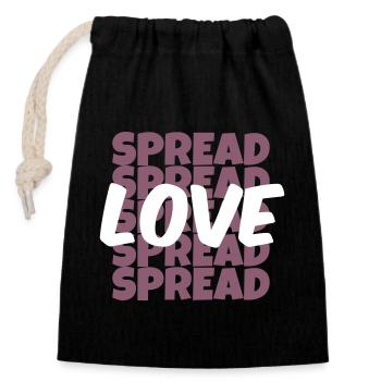 Conception de chemise Spread Love - Sac cadeau en coton avec cordon (14 x 20 cm) - noir - Devant