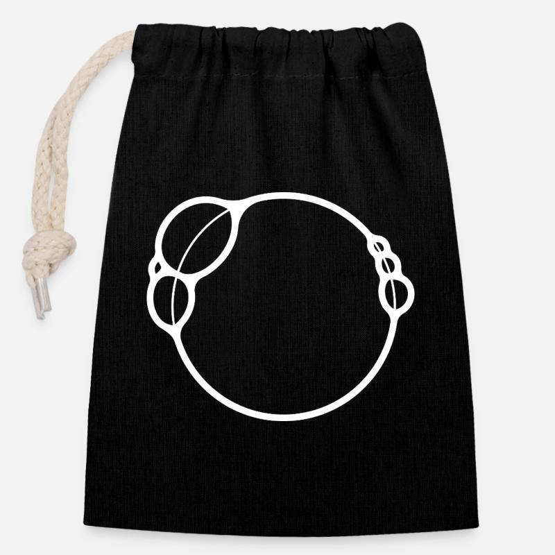 Bubbles - Closable cotton gift bag (14x20cm) - black