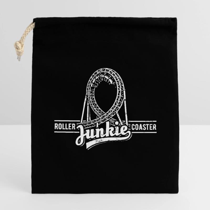 Rollercoaster Junkie - Roller Coaster - Looping Closable cotton gift bag (14x20cm)