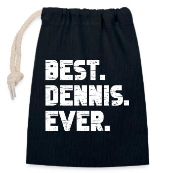 Best Dennis Ever Gift Saying - Closable cotton gift bag (14x20cm) - navy - Front