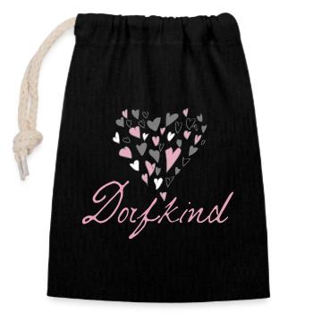Village Kid - Sac cadeau en coton avec cordon (14 x 20 cm) - noir - Devant