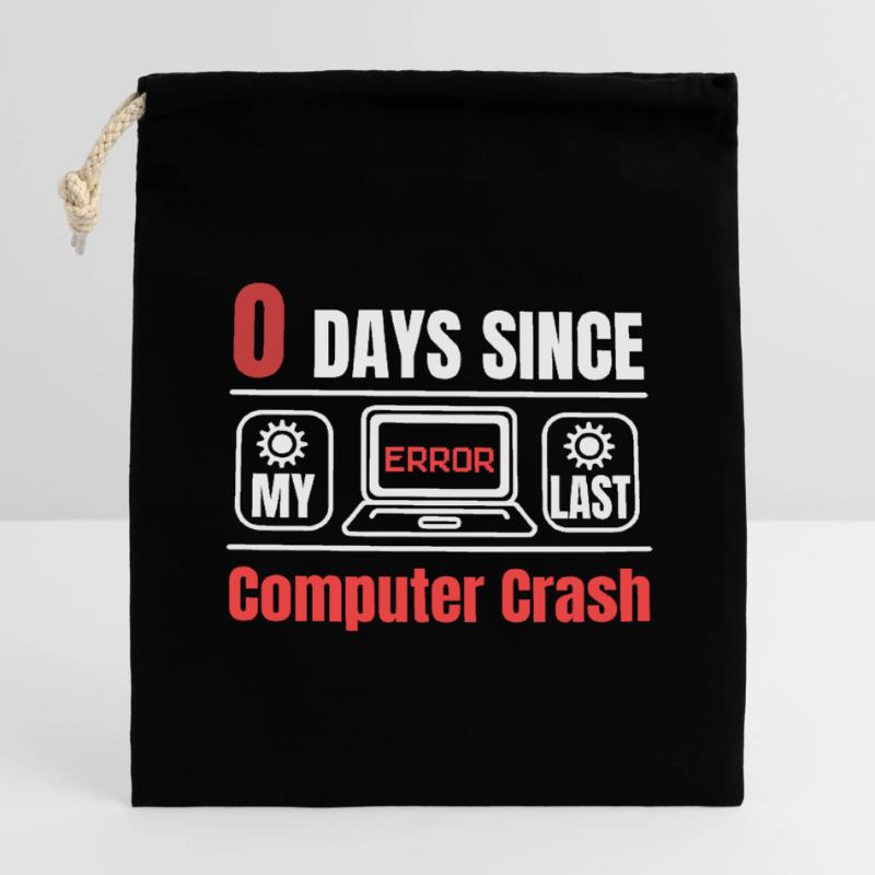 Technical Support 0 Days Since My Last PC Crash Closable cotton gift bag (14x20cm)