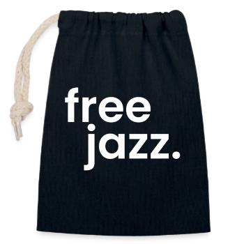 Free Jazz Logo audacieux et simple - Sac cadeau en coton avec cordon (14 x 20 cm) - bleu marine - Devant