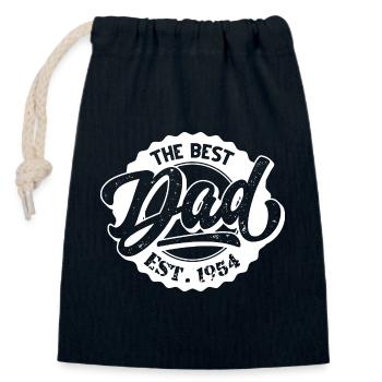 The Best Dad EST 1954 - Verschließbarer Geschenkbeutel aus Baumwolle (14x20cm) - Navy - Vorne