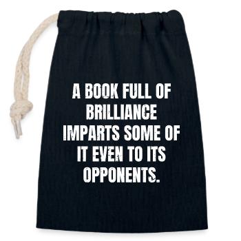 un livre plein de brillance en donne même une partie - Sac cadeau en coton avec cordon (14 x 20 cm) - bleu marine - Devant