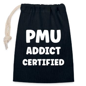 PMU Humor - Closable cotton gift bag (14x20cm) - navy - Front