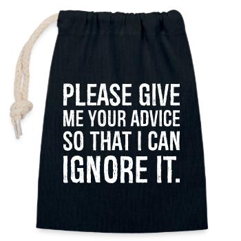 please give me your advice so that I can Ignore - Closable cotton gift bag (14x20cm) - navy - Front