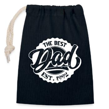 Le meilleur papa EST 1992 - Sac cadeau en coton avec cordon (14 x 20 cm) - bleu marine - Devant