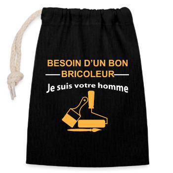 Handyman Man: I'm Your Man - Closable cotton gift bag (14x20cm) - black - Front
