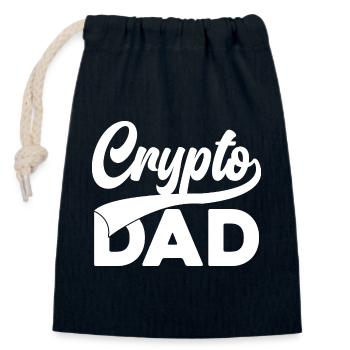Crypto Dad Script Logo - Sac cadeau en coton avec cordon (14 x 20 cm) - bleu marine - Devant