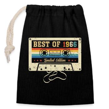 Best Of 1966 60th Birthday - Closable cotton gift bag (14x20cm) - black - Front