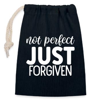 Not Perfect Just Forgiven - Verschließbarer Geschenkbeutel aus Baumwolle (14x20cm) - Navy - Vorne