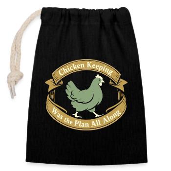 Chickens In The Garden Lifestyle Chicken - Closable cotton gift bag (14x20cm) - black - Front