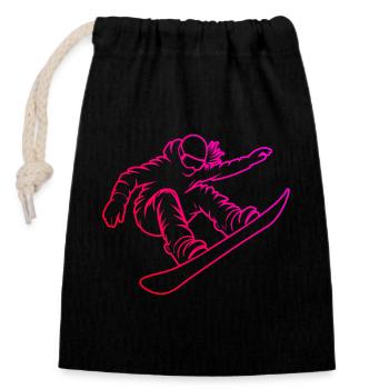 Ein Motiv nur für Snowboard für Frauen - Verschließbarer Geschenkbeutel aus Baumwolle (14x20cm) - Schwarz - Vorne