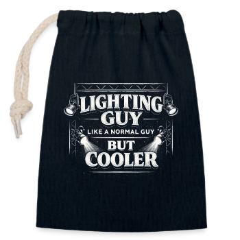 Technicien en éclairage, technicien en éclairage, homme d’éclairage - Sac cadeau en coton avec cordon (14 x 20 cm) - bleu marine - Devant